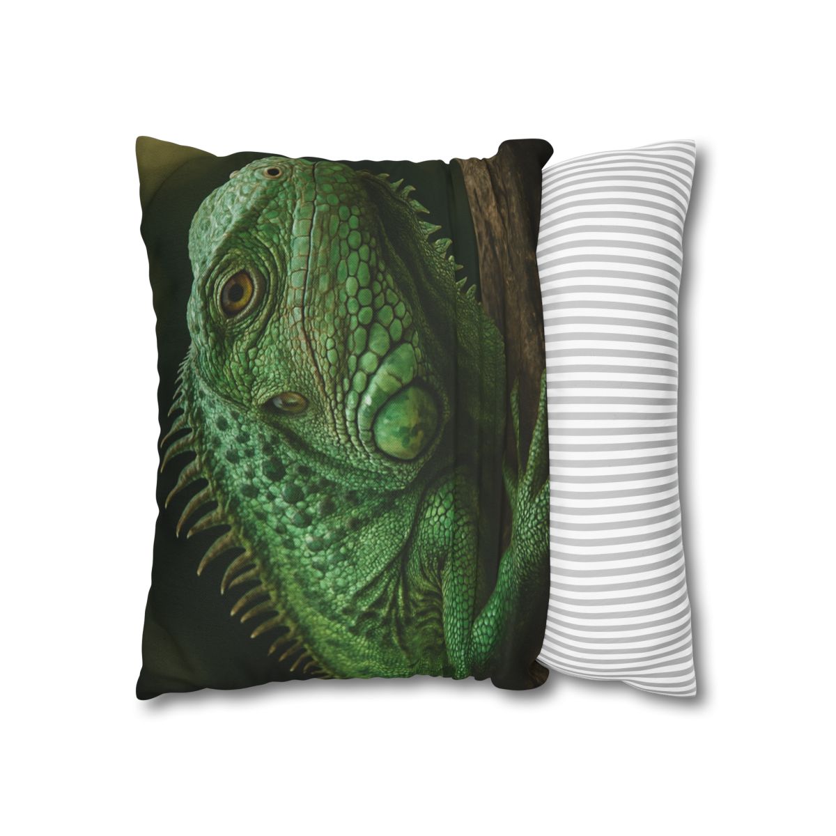 Verdant Gaze Green Iguana comfortable bedding pillow covers