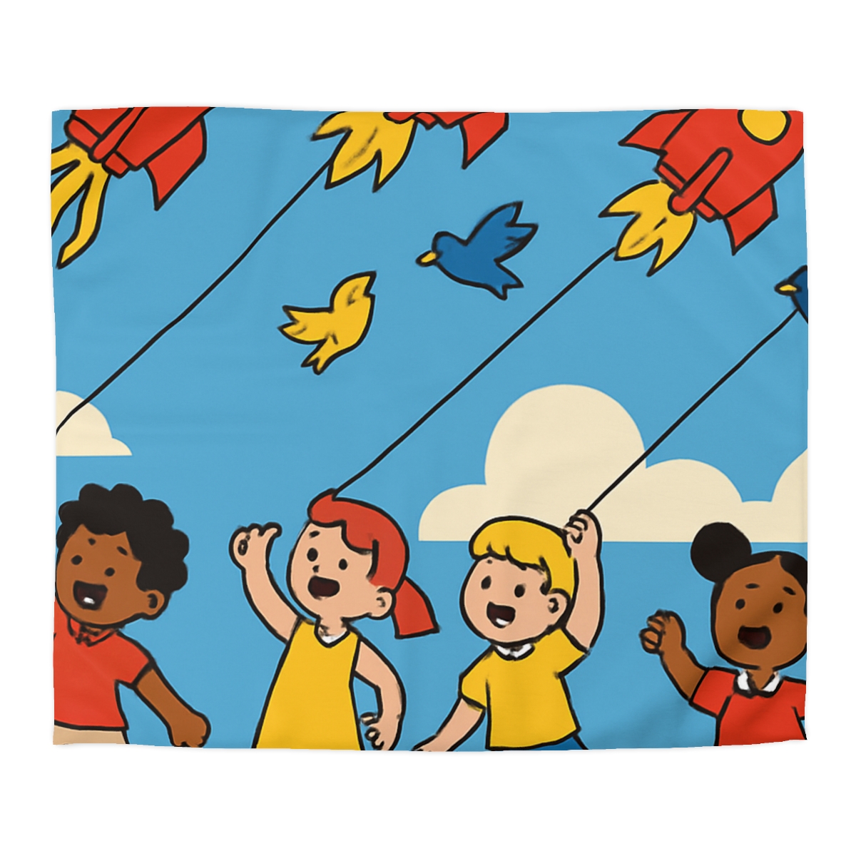 Rocket Kite Race soft comforter duvets