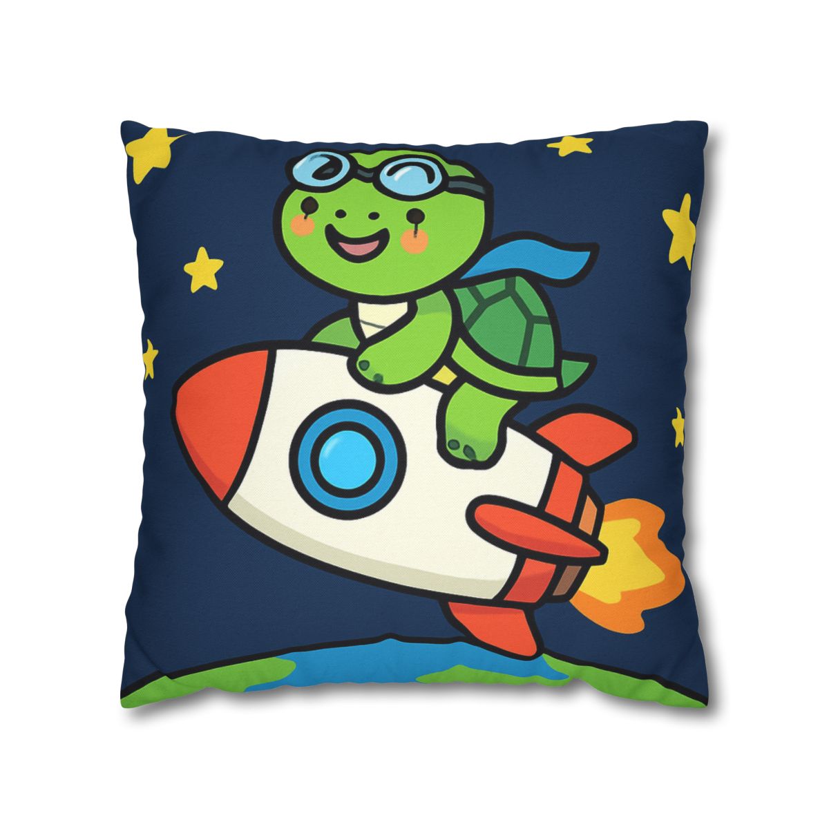 Rocket Riding Turtle To The Moon custom pillow cases