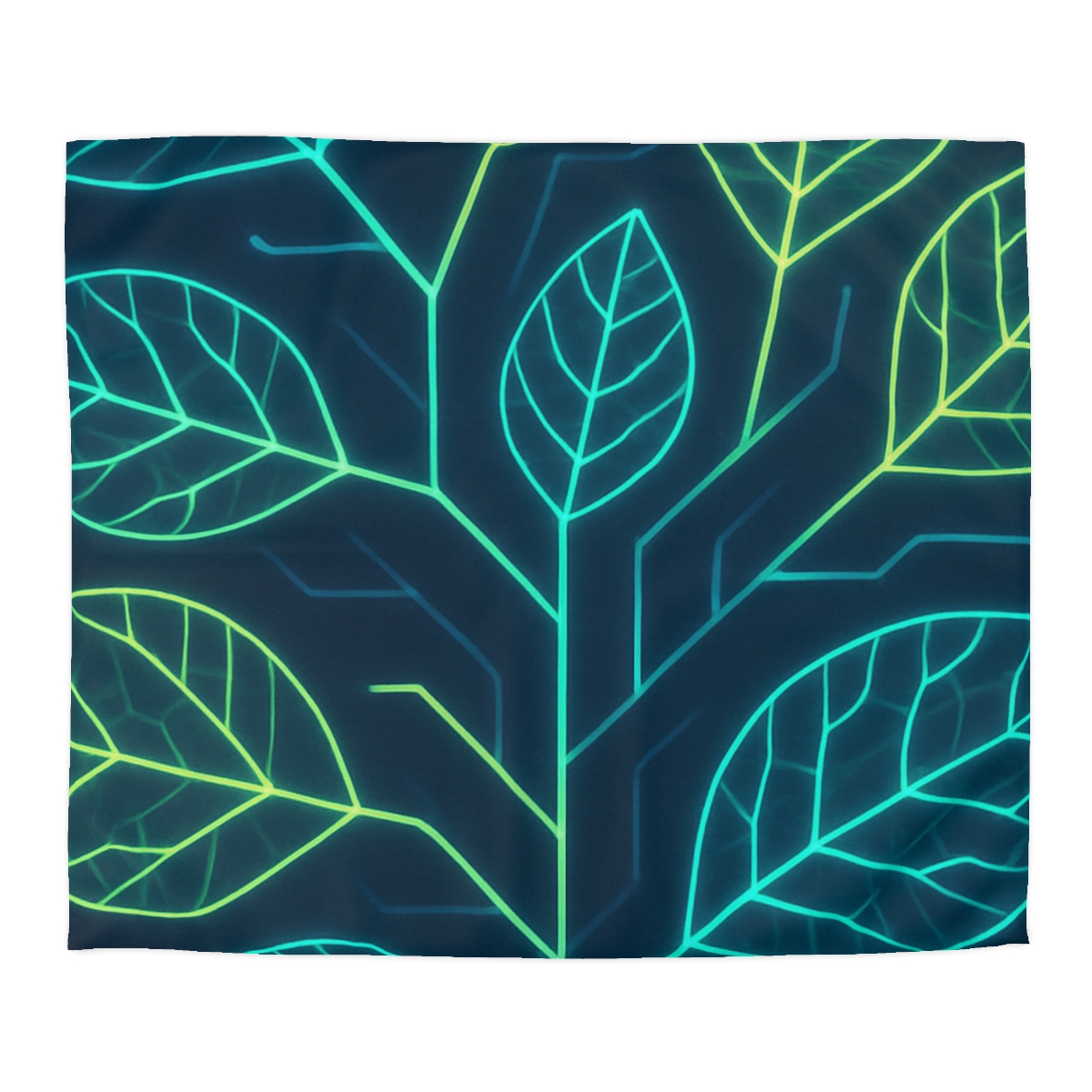 Leaf Vein Circuit Flow custom duvets