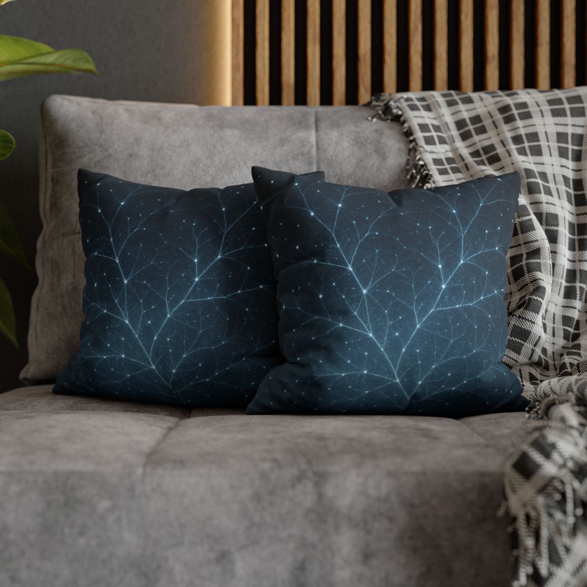 Starlit Fractal Canopy soft cotton pillow cases
