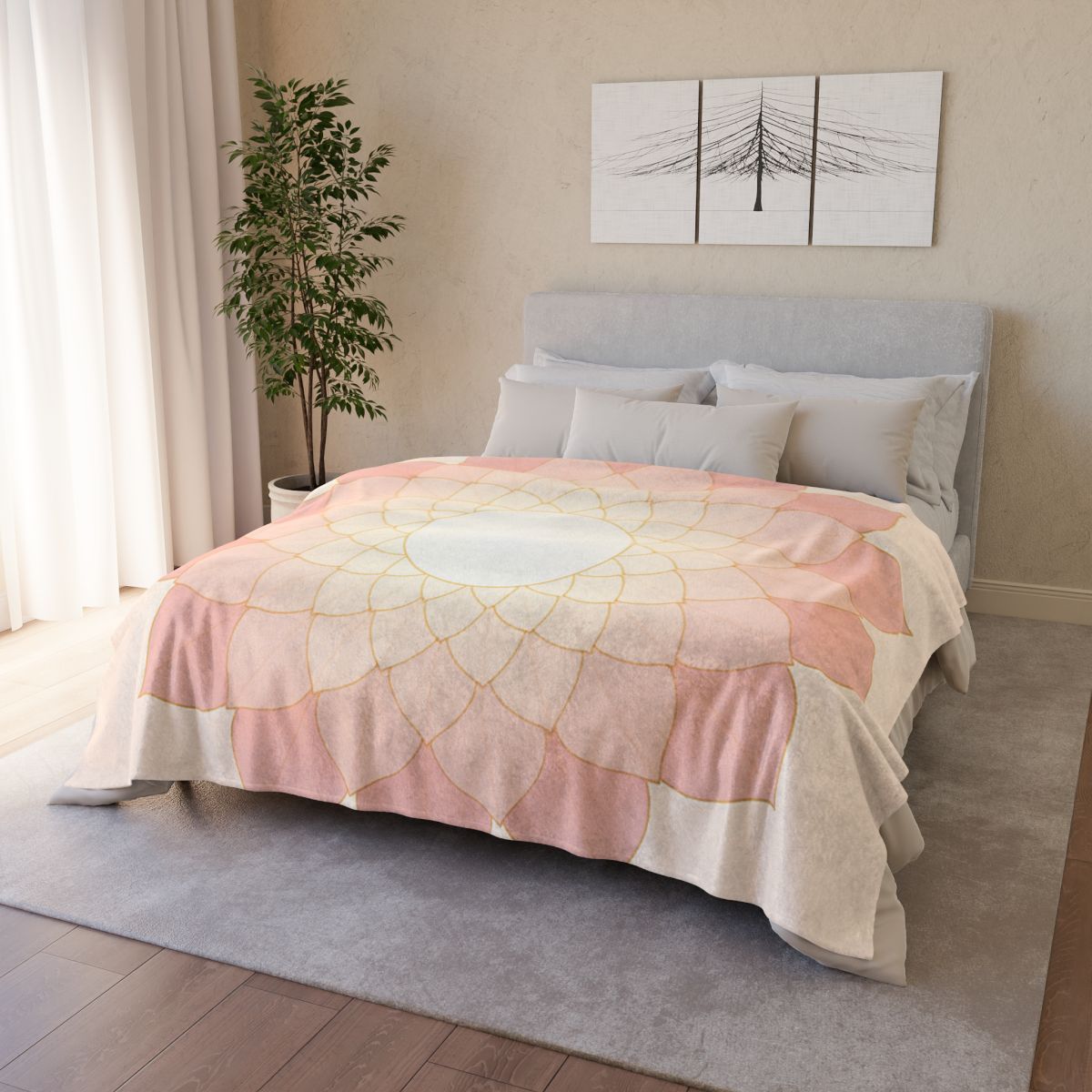 Petal Halo Lattice soft fleece blankets