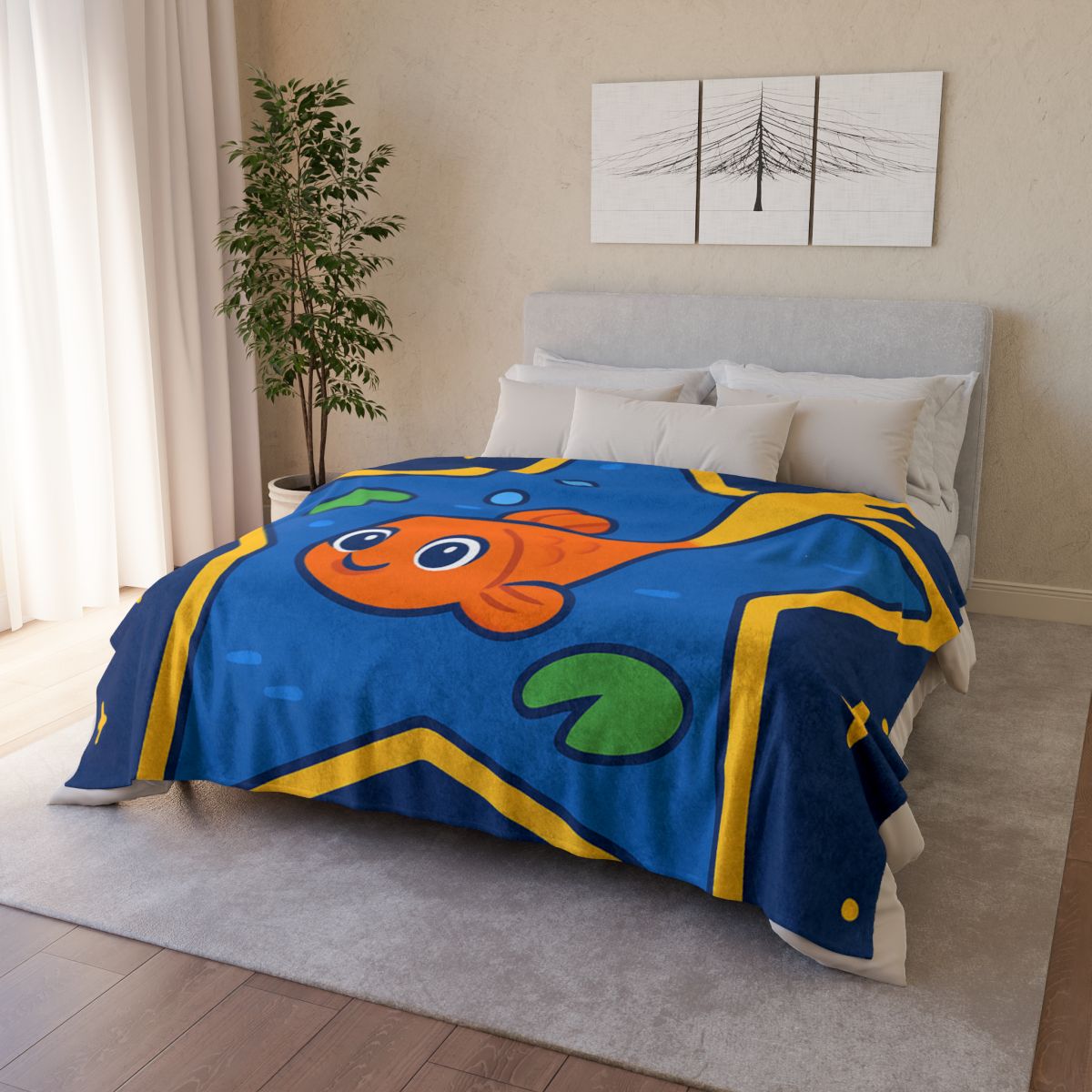 Comet Koi And The Star Pond personalized cozy blankets