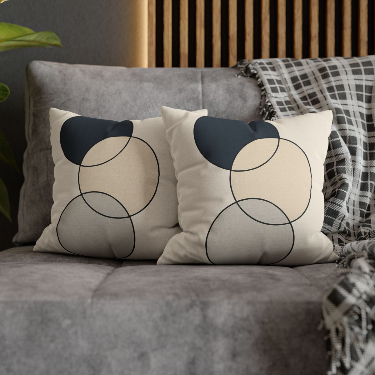 Staggered Trio Of Circles trendy patterned pillow cases