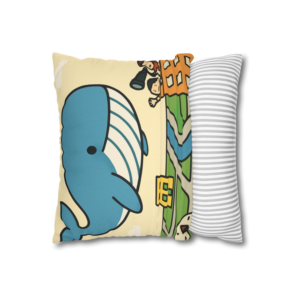 Sky Whale Over The Map City custom pillow cases