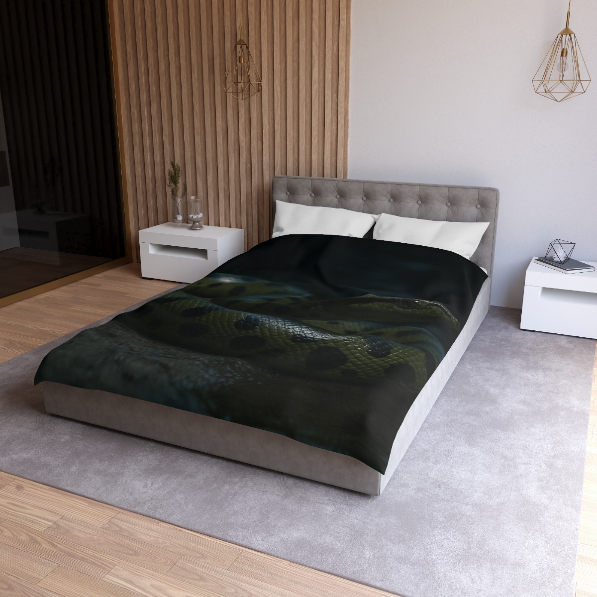 Moonlit Coil Green Anaconda trendy bedroom duvets