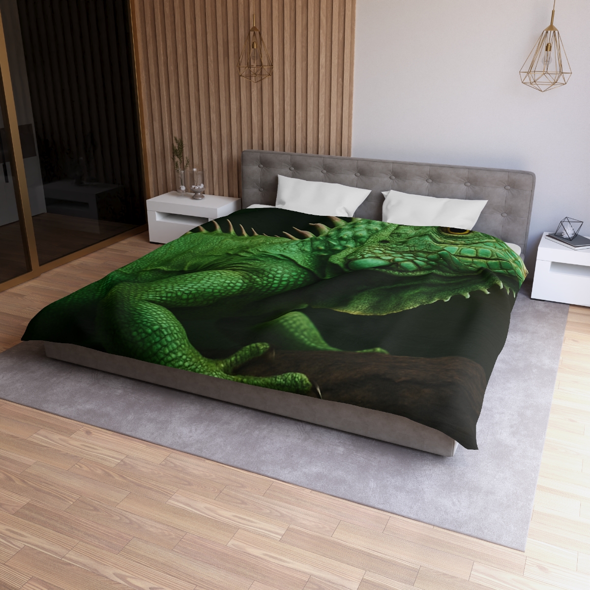 Mirror Glide Green Iguana duvets for gifts