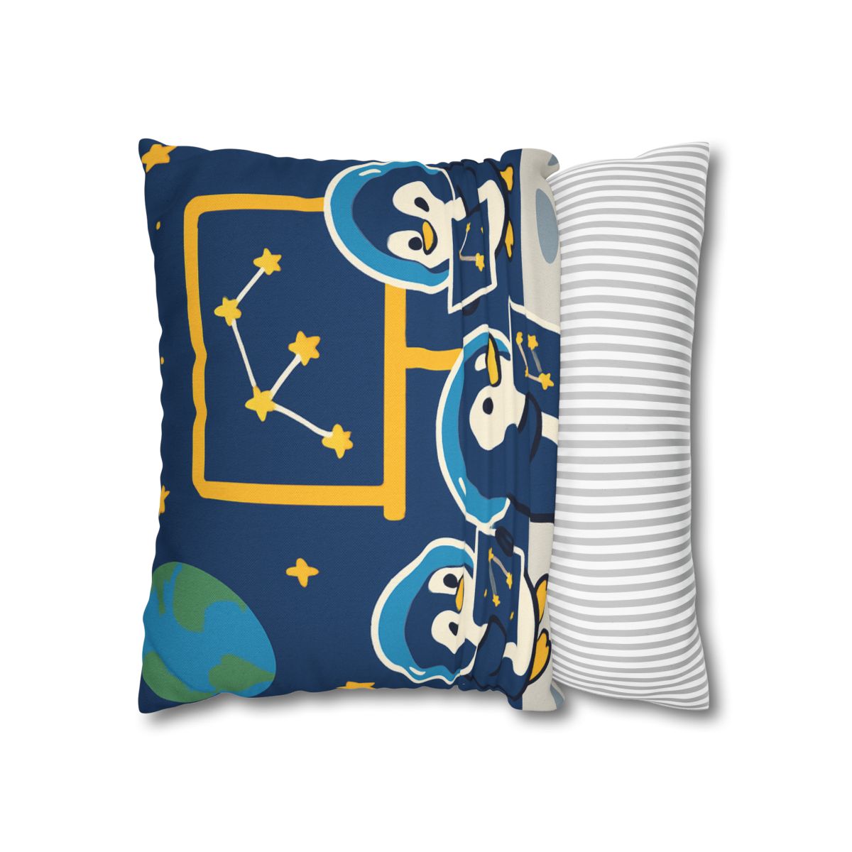 Space School For Curious Penguins personalized pillow covers