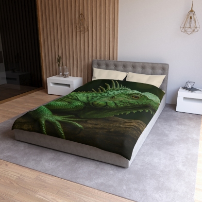 Verdant Gaze Green Iguana personalized bedding duvets