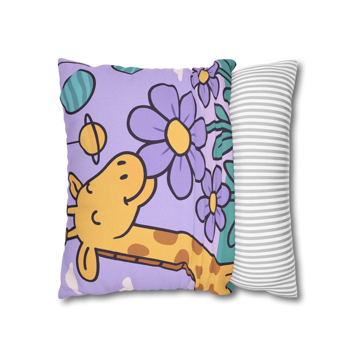Galaxy Garden Giraffe trendy patterned pillow cases