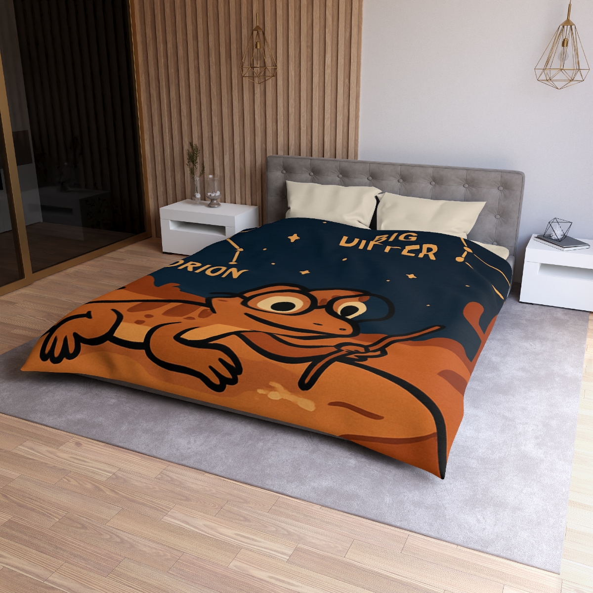 Stargazing Lizard Desert Camp personalized bedding duvets