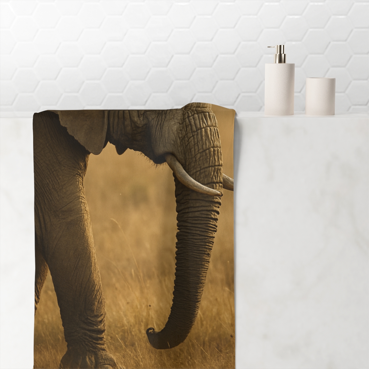 Dusk Sentinel Elephant trendy hand towels