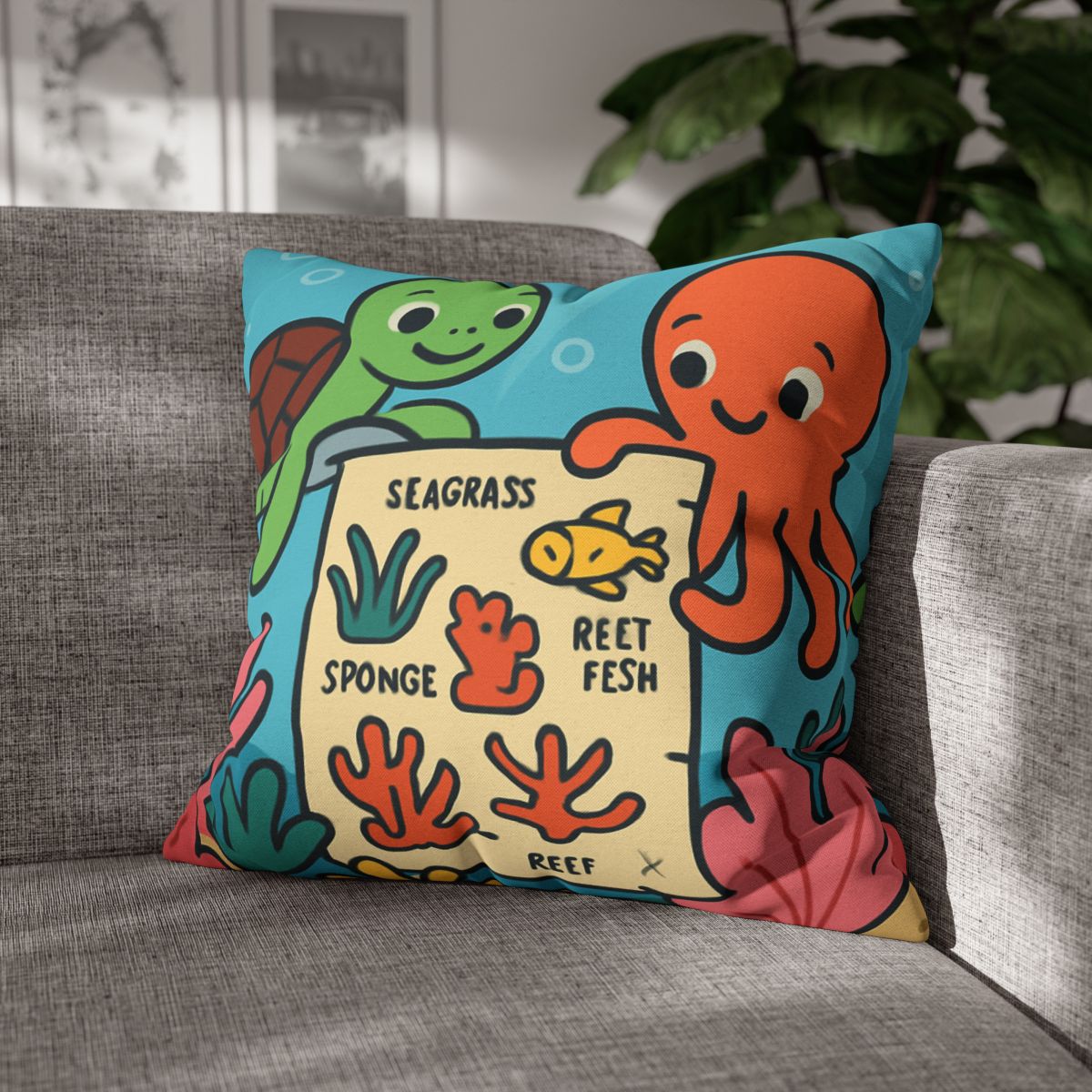 Coral Reef Map Makers comfortable bedding pillow covers