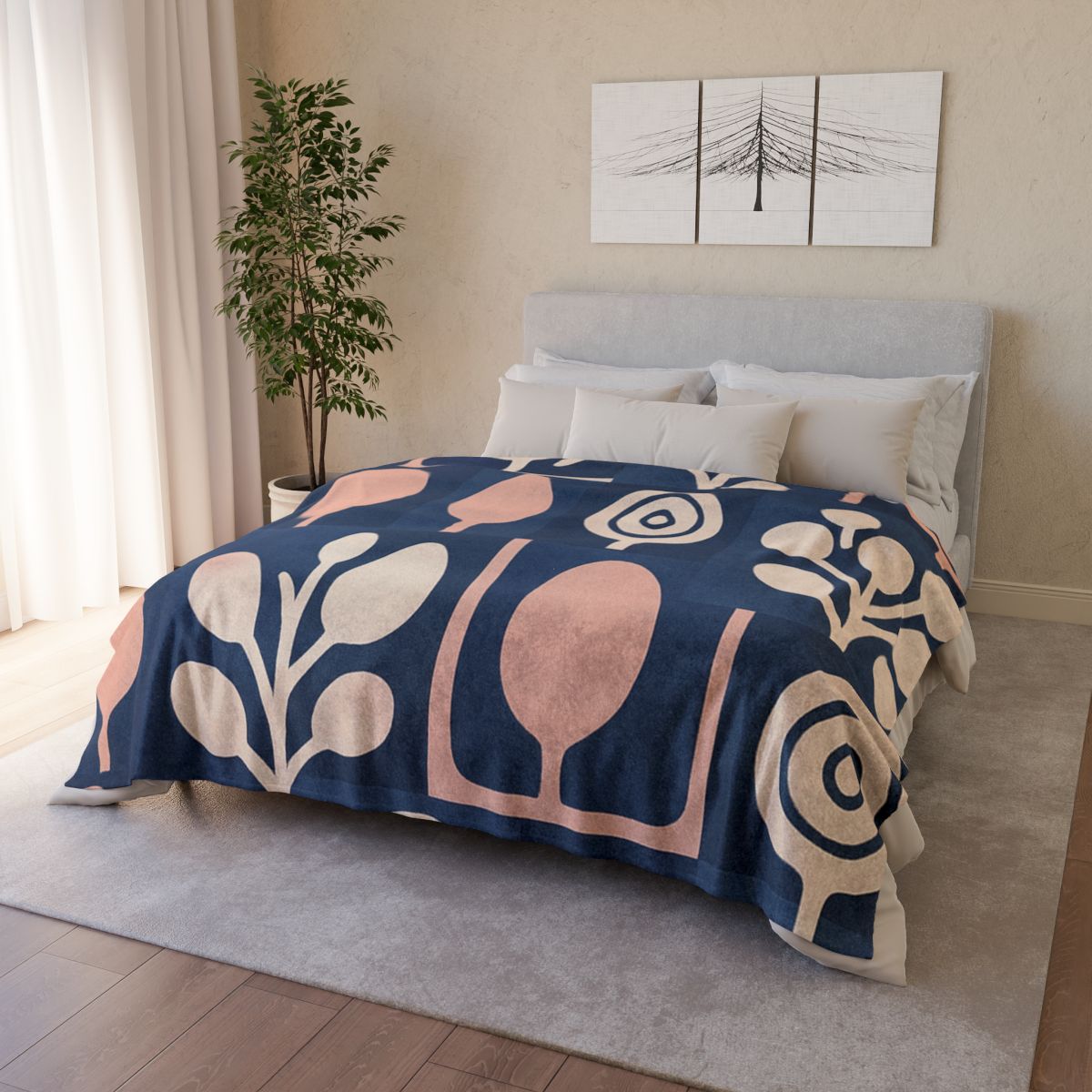 Bud Cluster Mosaic designer printed blankets