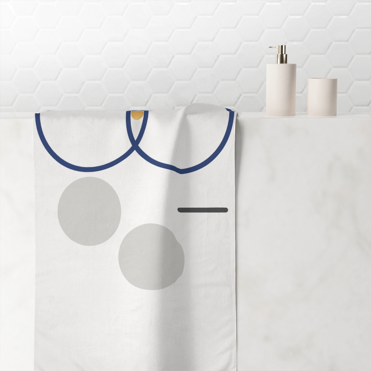 Stacked Circles With Shared Edge designer printed towels