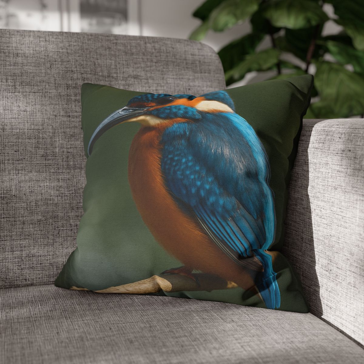 Azure Bolt Common Kingfisher designer print pillow cases