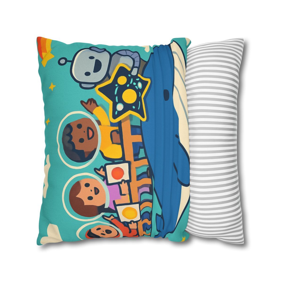 Comet Classroom In The Sky Whale designer print pillow cases