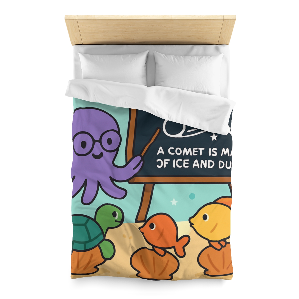 Comet Classroom With Professor Octopus soft comforter duvets