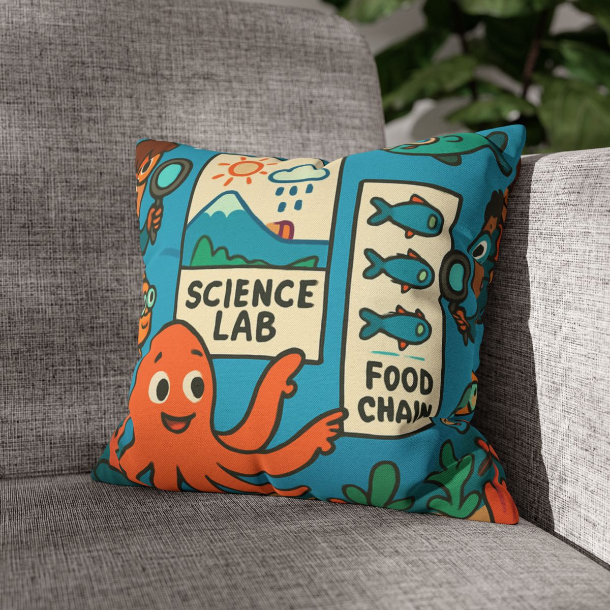 Underwater Science Lab Reef custom pillow cases