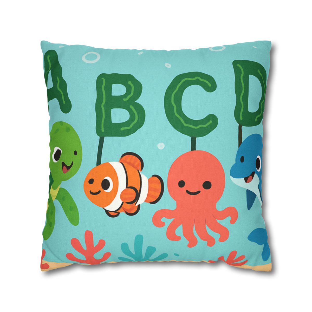 Coral Reef Alphabet Parade soft cotton pillow cases