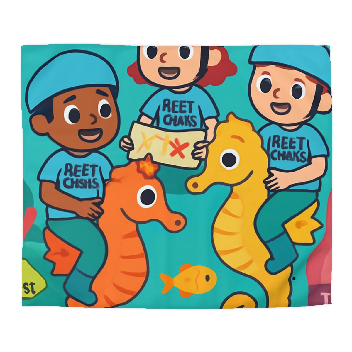 Coral City Map Of The Friendly Reef Rangers designer printed duvets