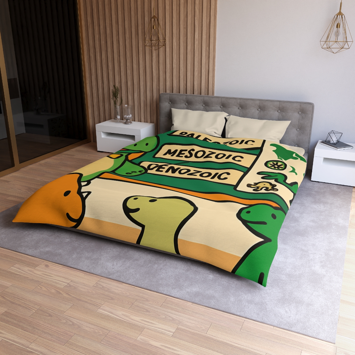 Time Traveling Dino Classroom unique patterned duvets