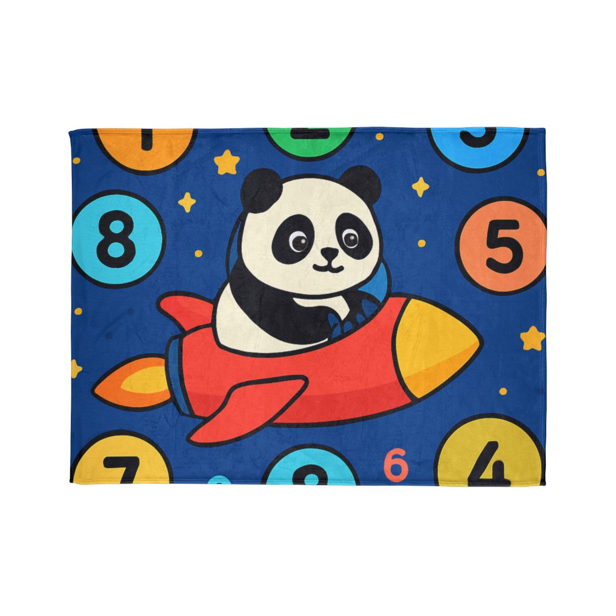 Rocket Panda And The Number Planets decorative home blankets