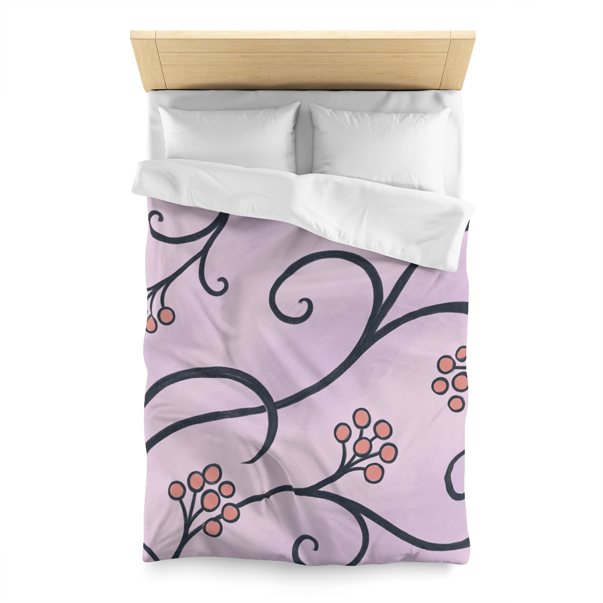 Tendrilled Ribbon Network designer printed duvets