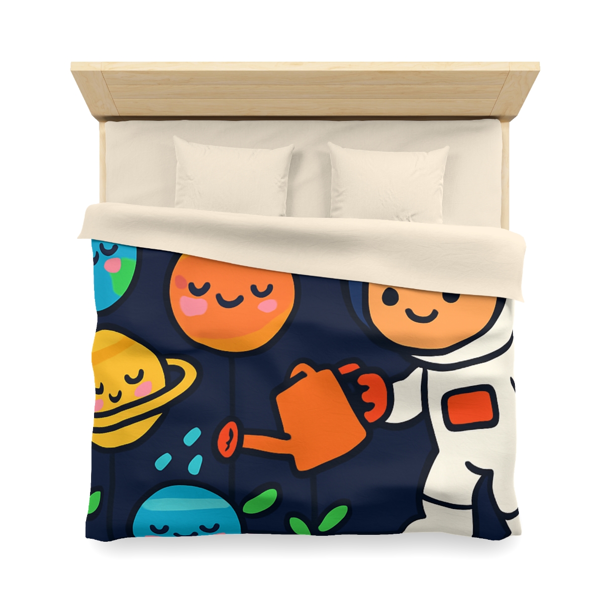 Galaxy Garden Of Friendly Planets unique patterned duvets