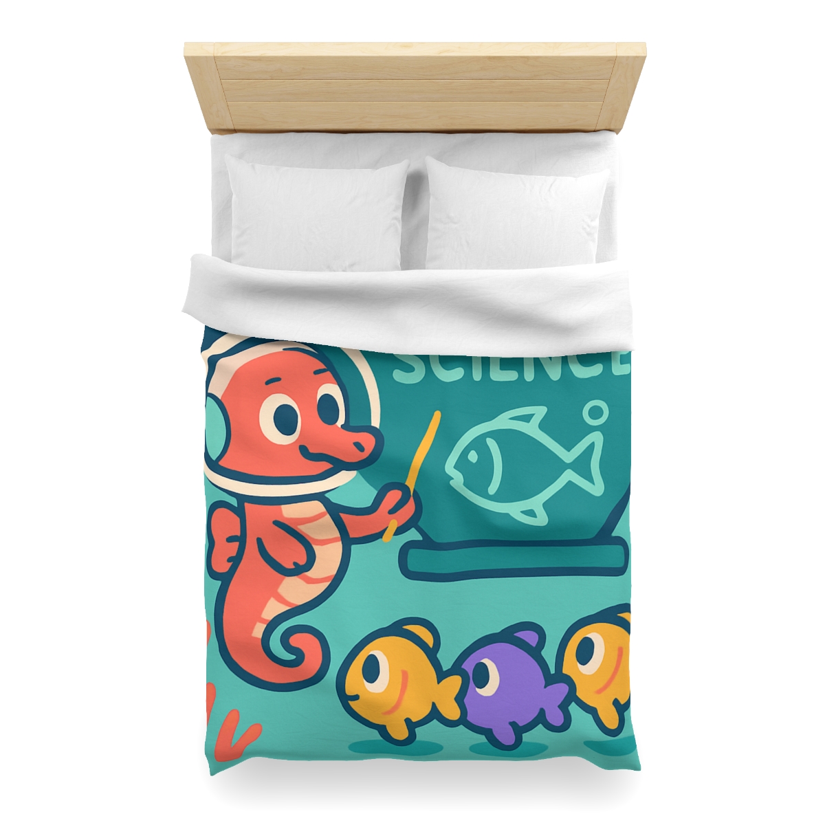 Galactic Seahorse Classroom personalized bedding duvets