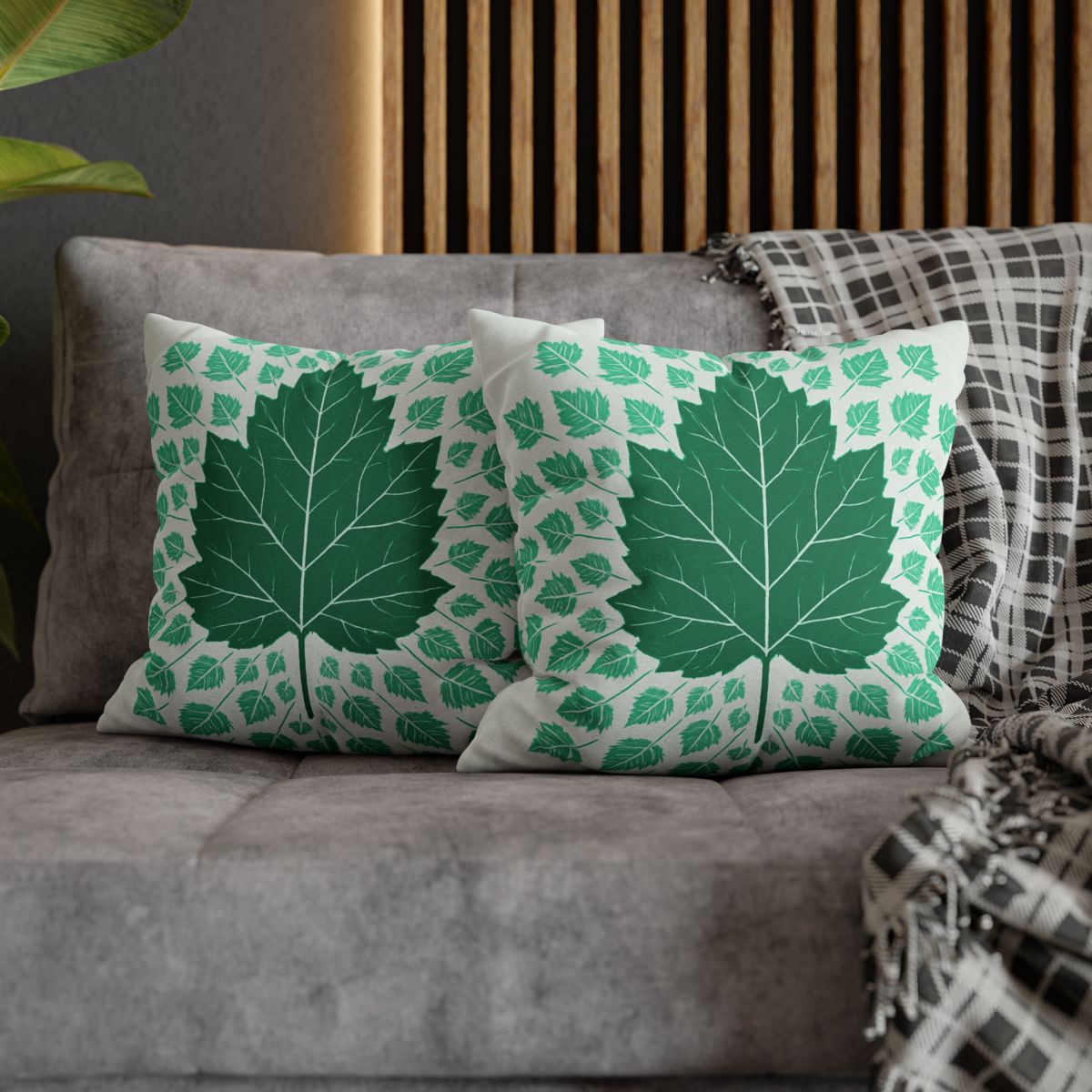 Fractal Leaf Radiance soft cotton pillow cases