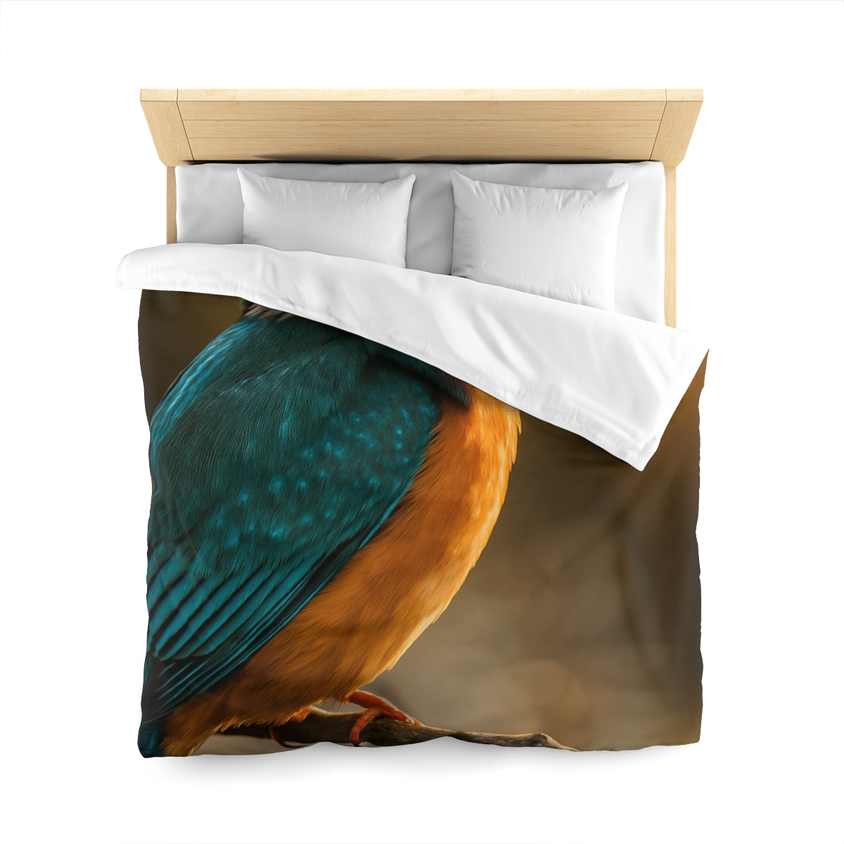 Emerald Glide Common Kingfisher personalized bedding duvets
