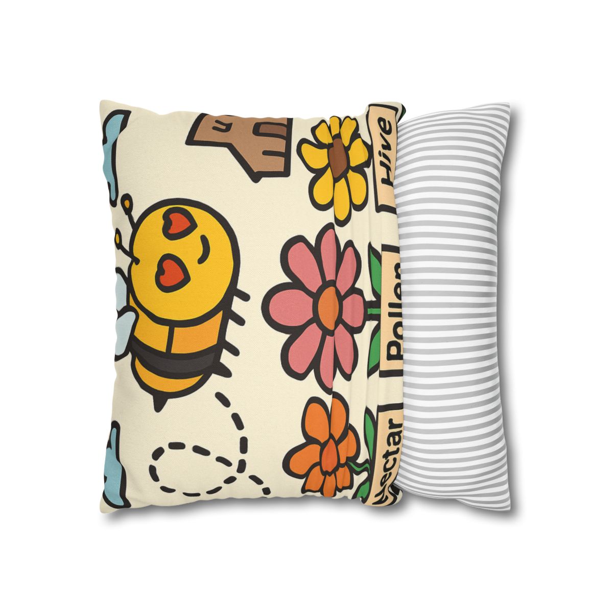 Robot Bee Pollination Map trendy patterned pillow cases