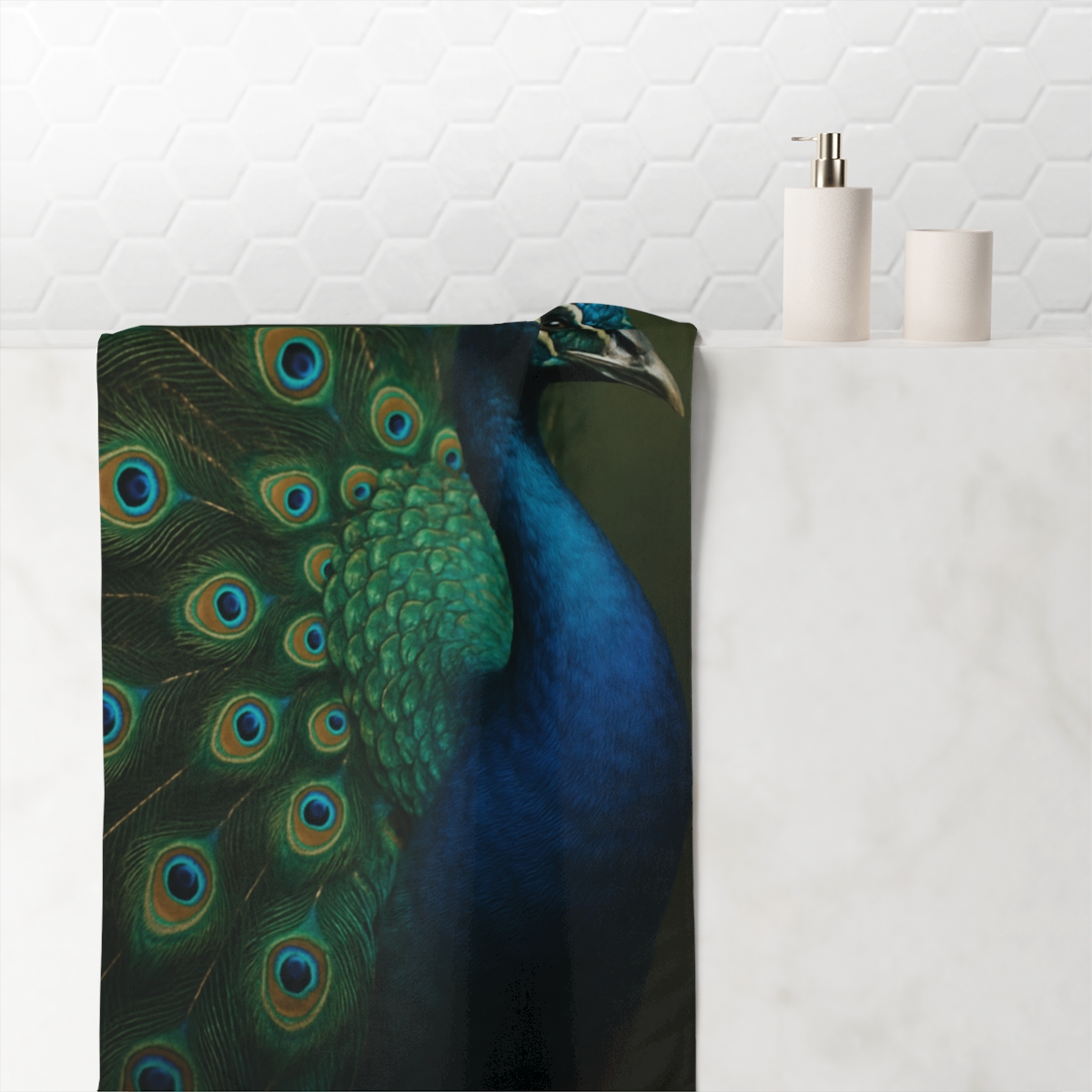 Feather Jewel Peacock decorative home towels
