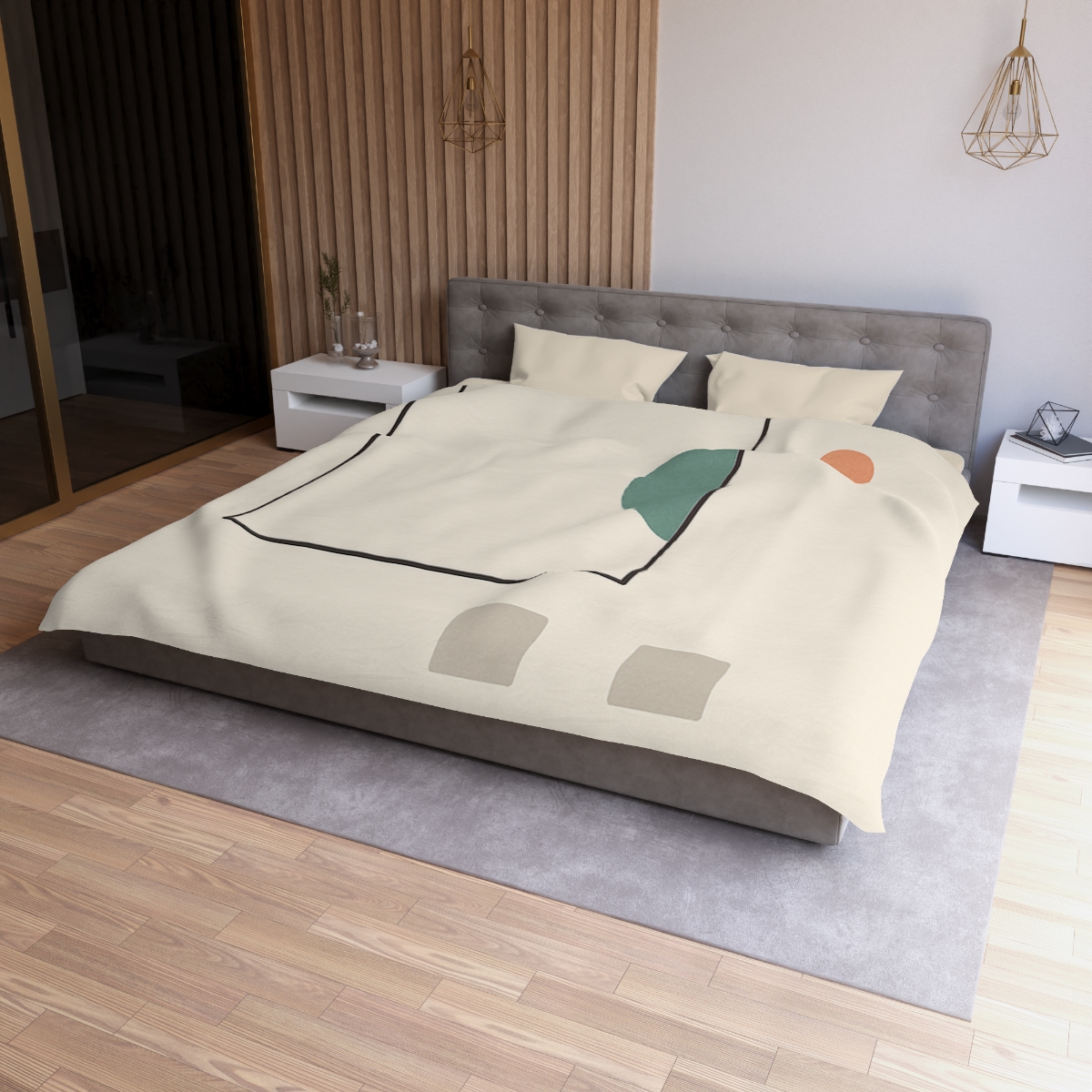 Offset Frame And Crescent Pause custom duvets