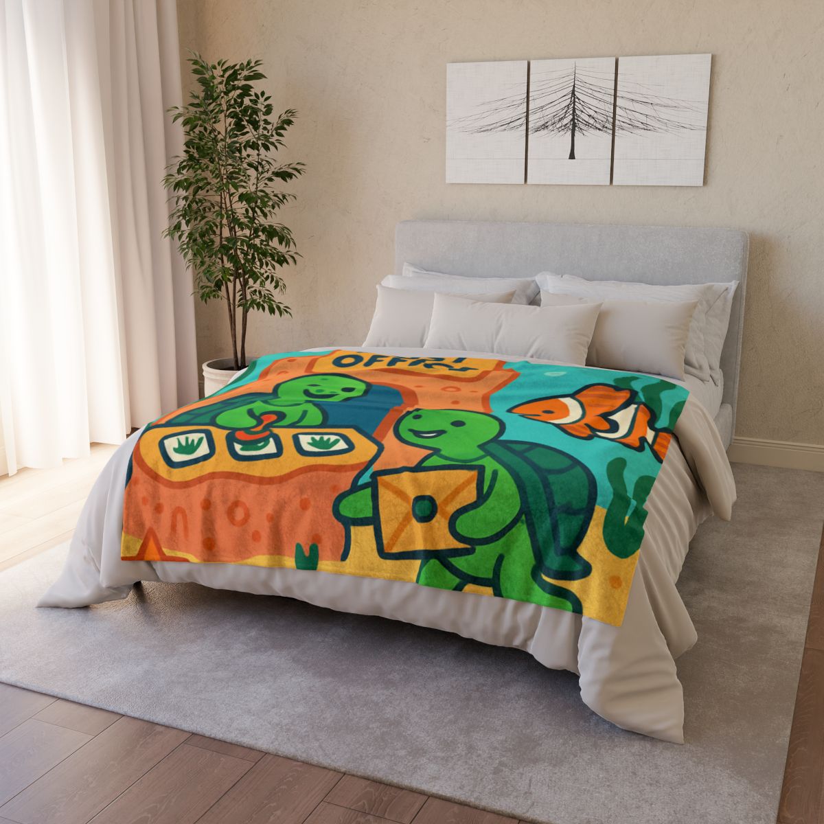 Coral Reef Post Office Run By Sea Turtles custom blankets