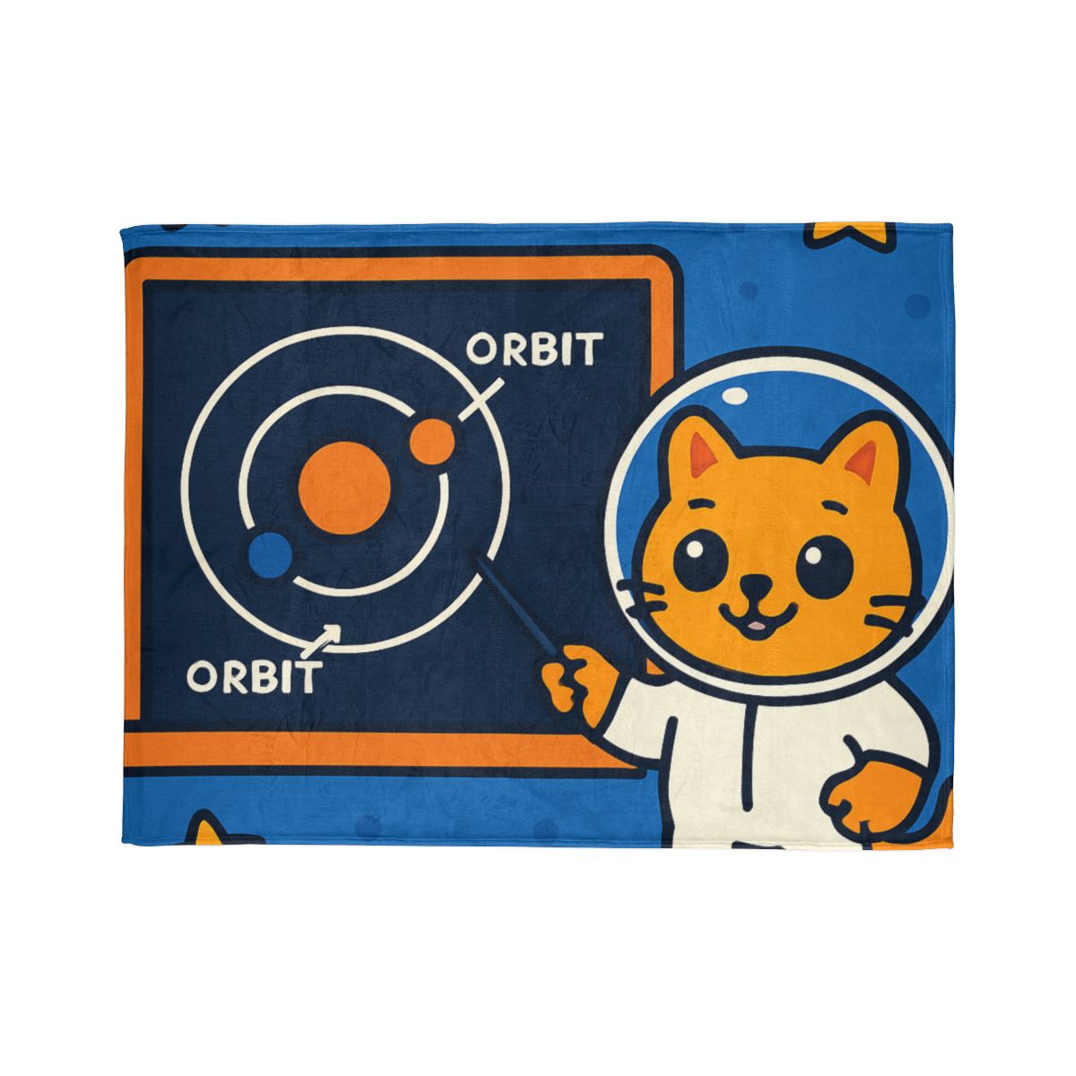 Comet Classroom Cat And The Orbit Chalkboard trendy patterned blankets