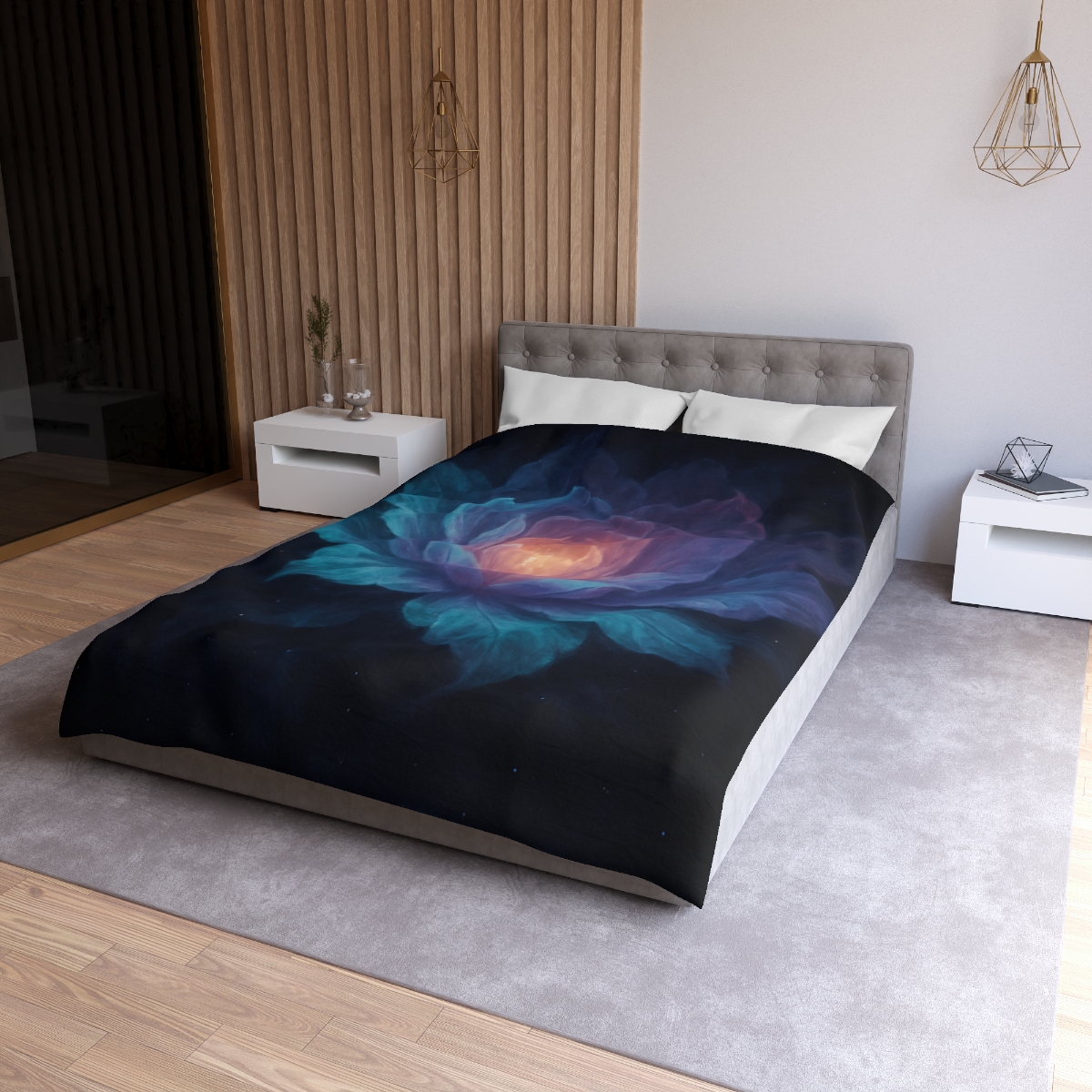 Prismatic Void Bloom custom duvets
