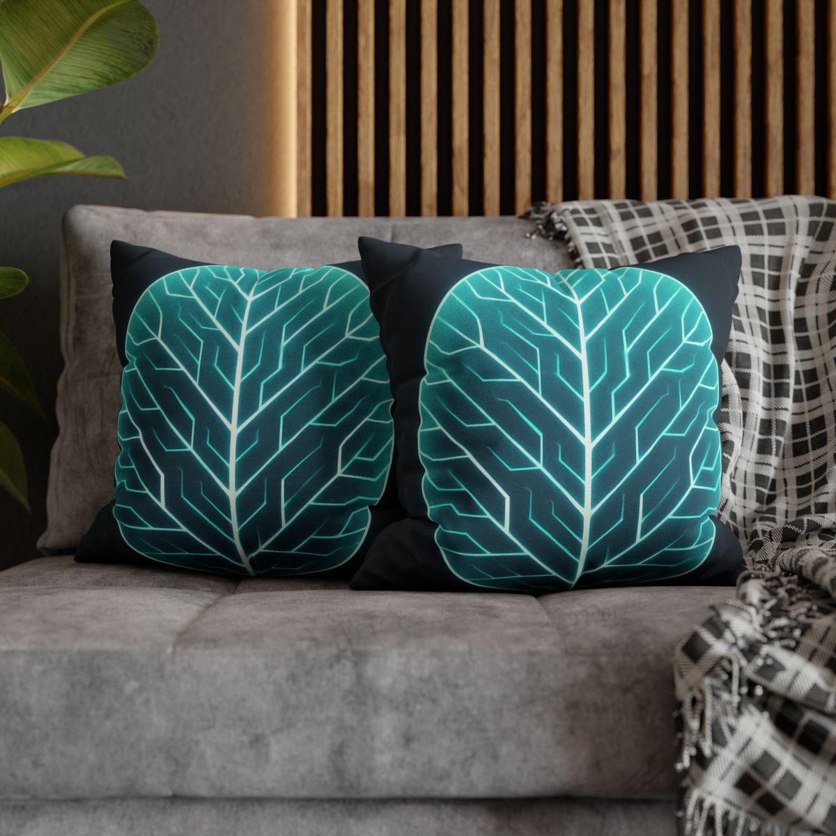 Galactic Leaf Vein Circuit comfortable bedding pillow covers