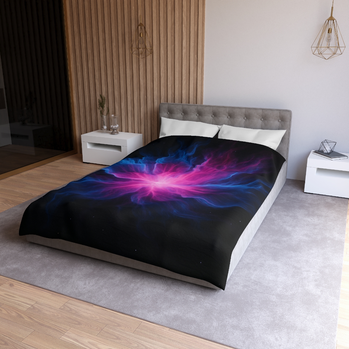 Celestial Plasma Bloom personalized bedding duvets