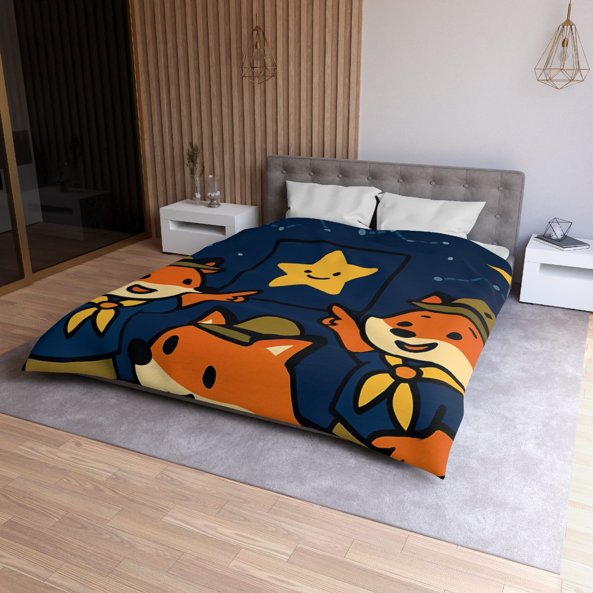 Stargazing Fox Scouts custom duvets