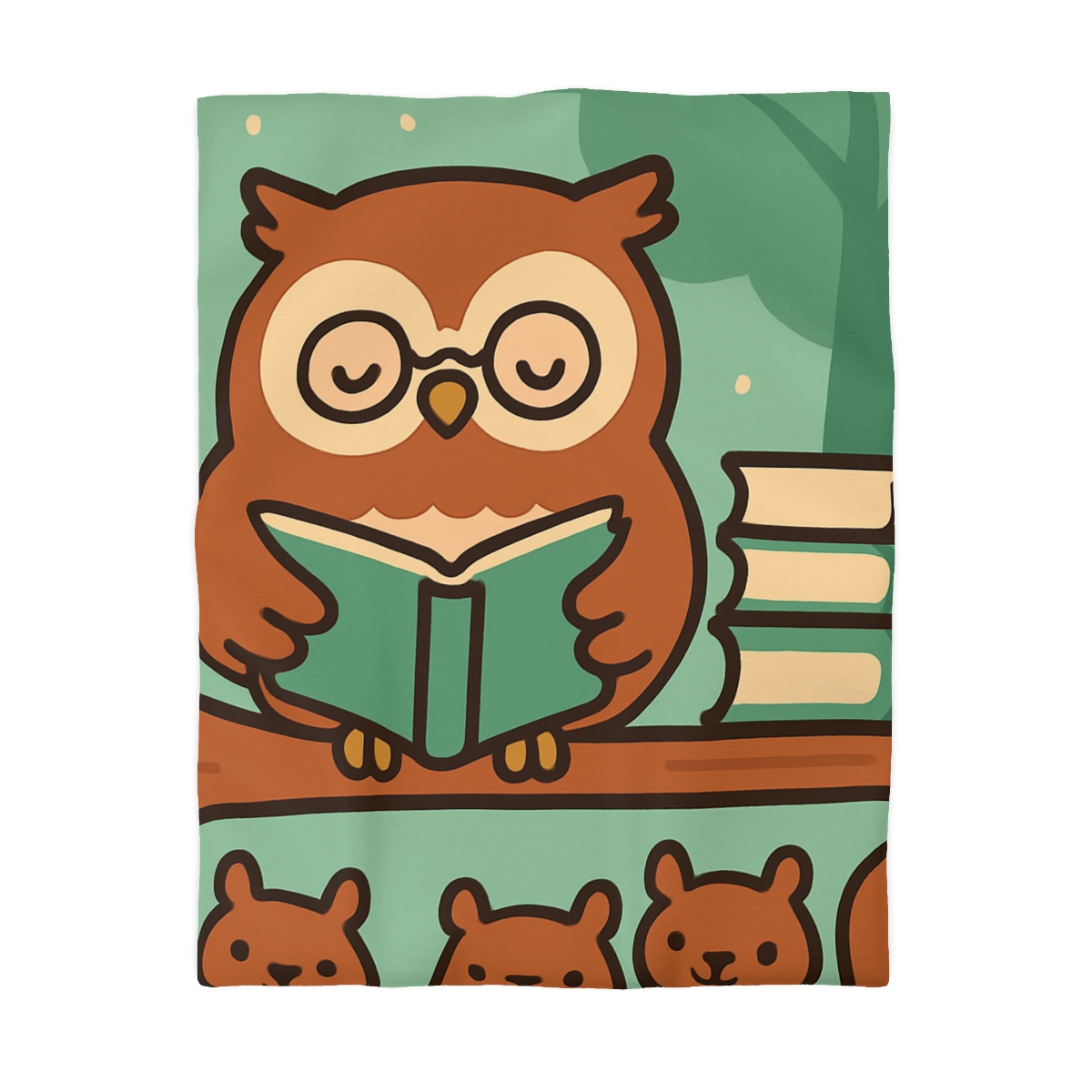 Forest Library Owl designer printed duvets