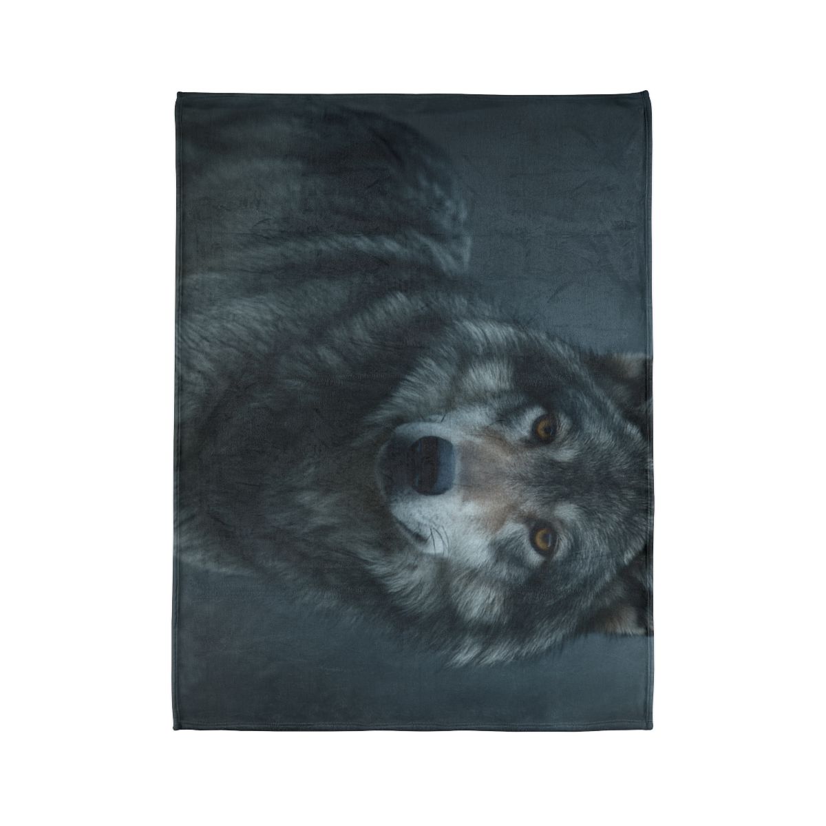 Moonlit Gaze Gray Wolf stylish throw blankets