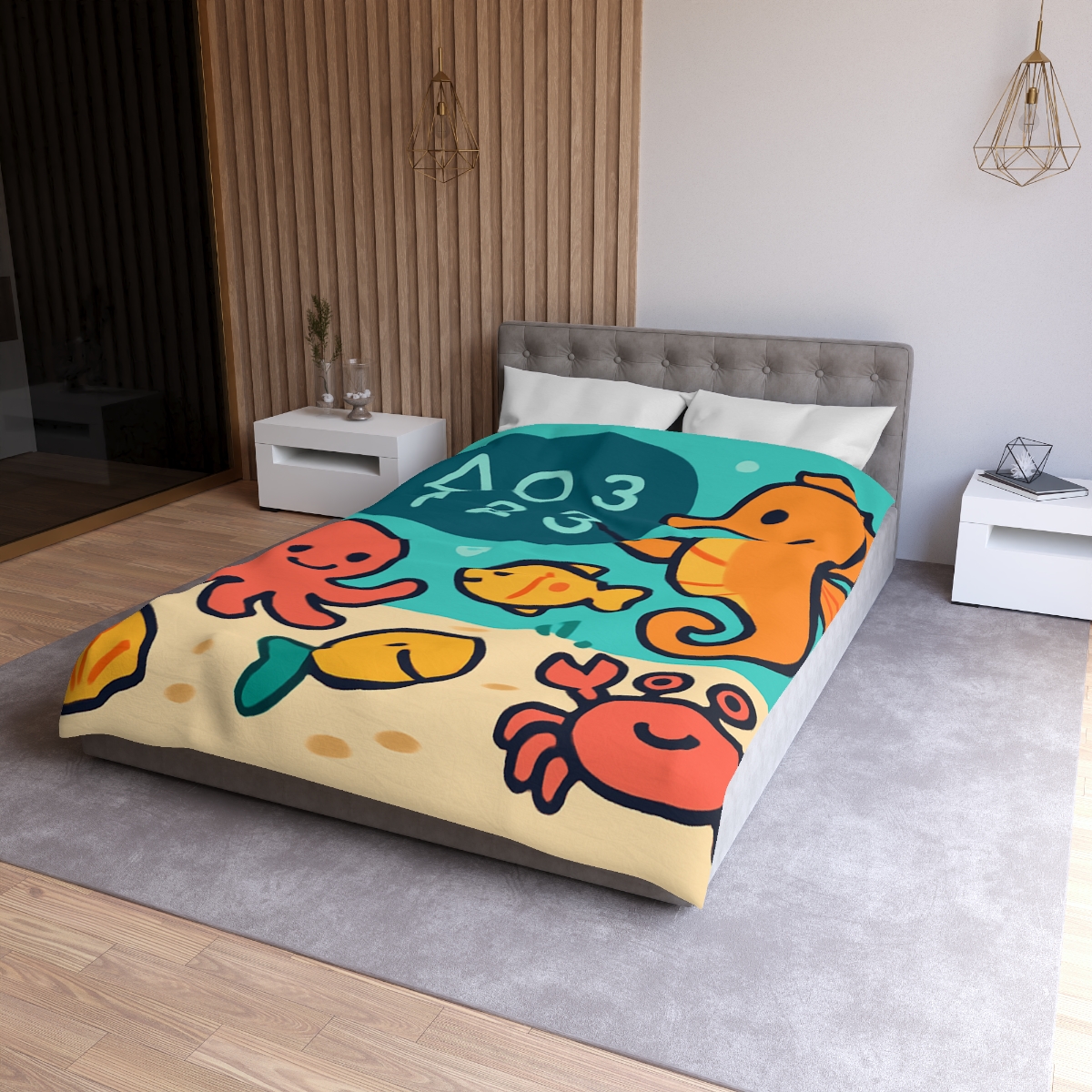 Coral Classroom With The Seahorse Teacher unique patterned duvets