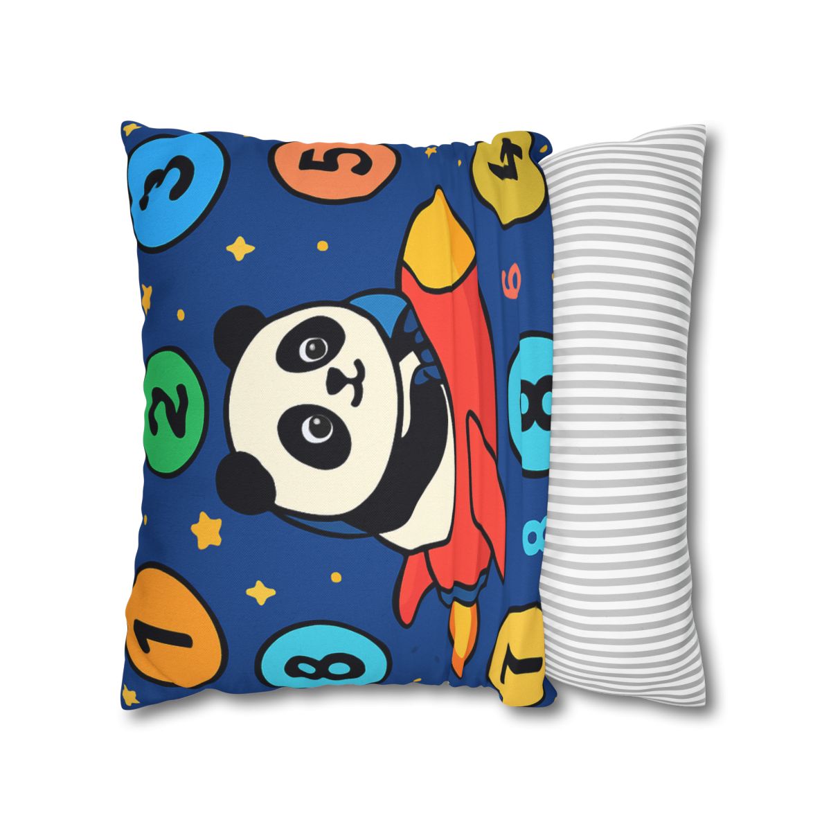 Rocket Panda And The Number Planets designer print pillow cases