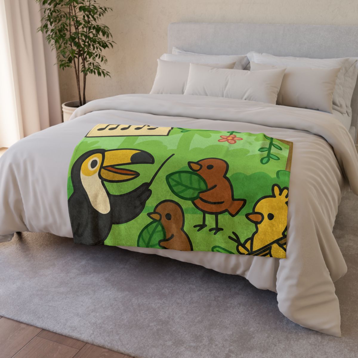 Rainforest Orchestra Of Birds personalized cozy blankets