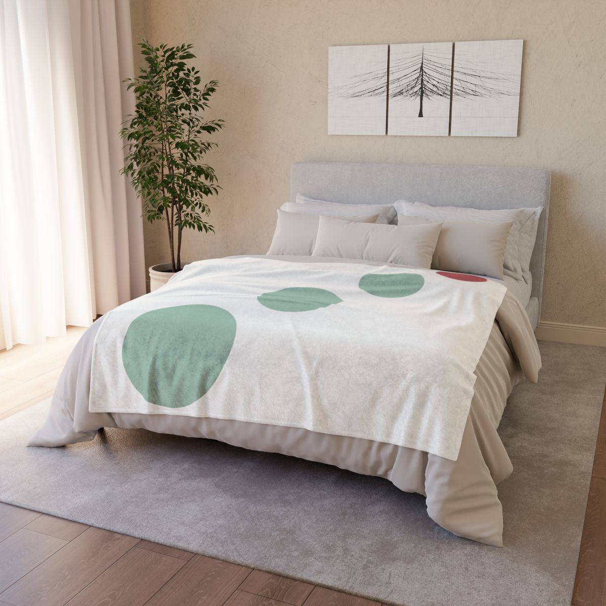 Diagonal Path Of Four Circles soft fleece blankets