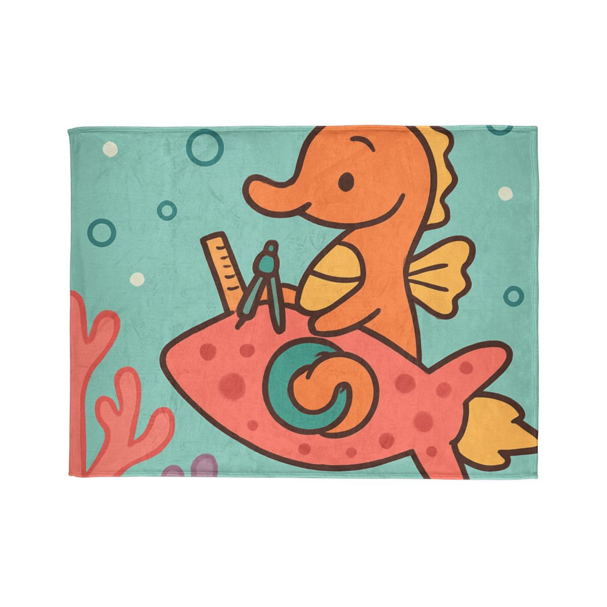 Coral Rocket Seahorse unique gift blanketscustom blankets