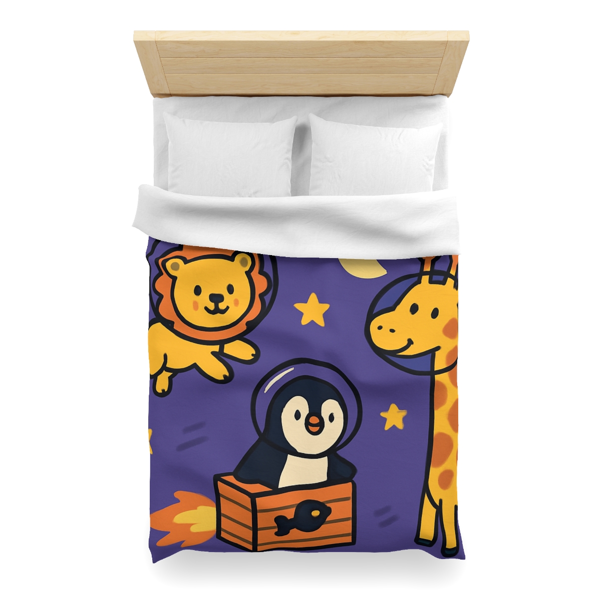 Starry Space Zoo personalized bedding duvets