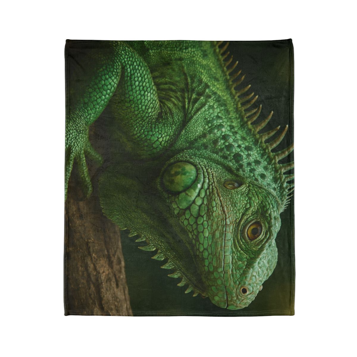 Verdant Gaze Green Iguana decorative home blankets